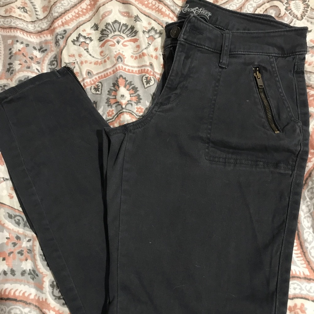 Dark blue cargo ankle zip pants